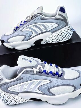 Mens Grey and White Adidas 4D Krazed